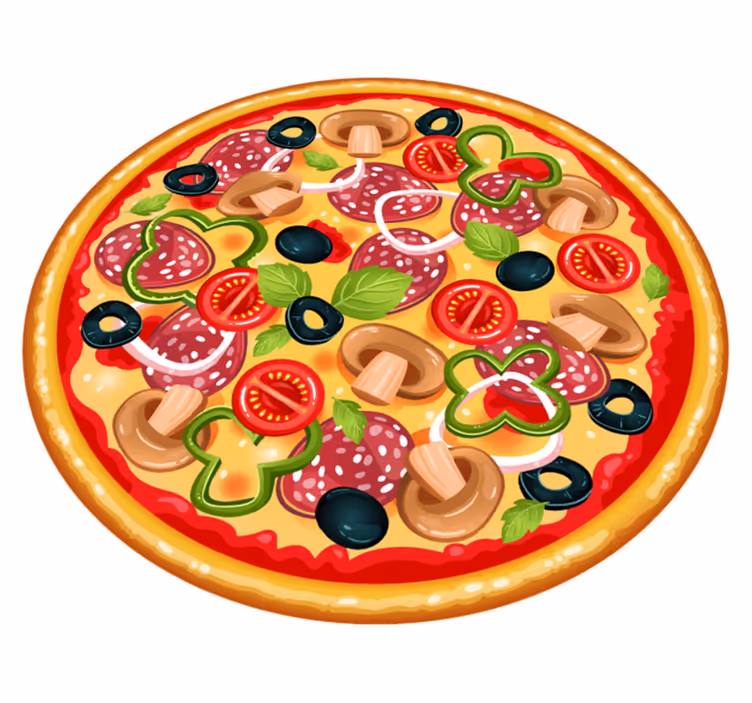 Italien pizza cirkulär vinylmatta - Tenstickers