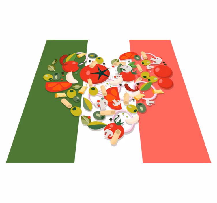 Italien mat flagga världskarta matta - Tenstickers