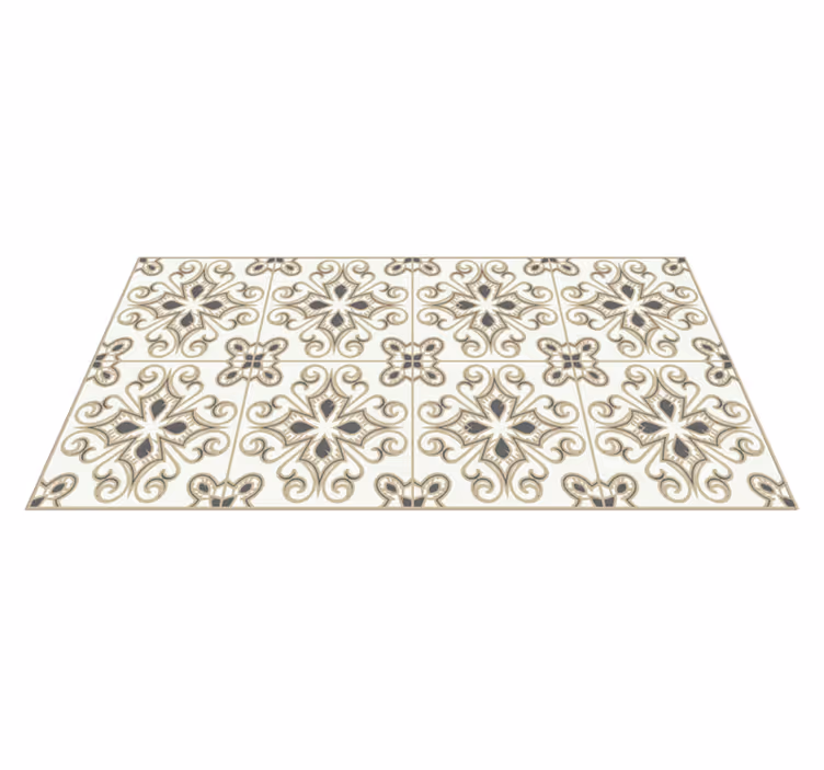 Marockansk stil med blommor modern vinylmatta - Tenstickers