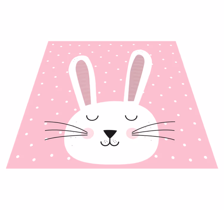 Söt rosa kanin barn vinyl matta - Tenstickers