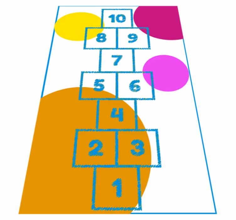 Barnhoppningsspel vinylmatta spelmatta - Tenstickers