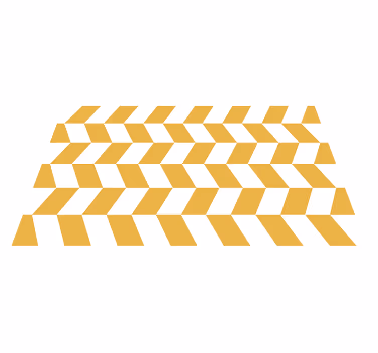 Geometriska vita och gula figurer vinylmattor - Tenstickers