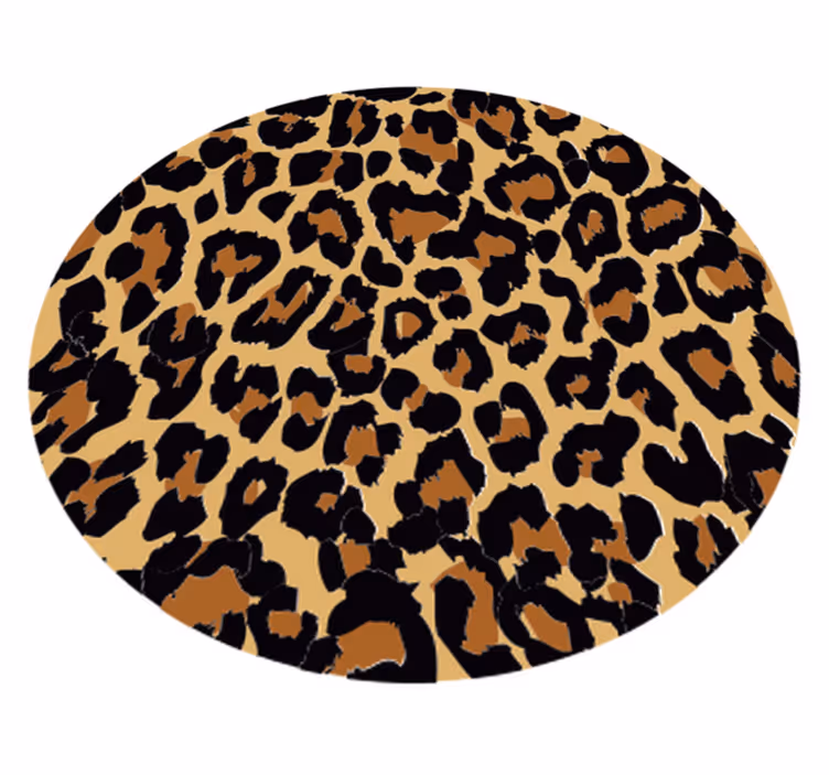 Runda djur tryck matta - Tenstickers
