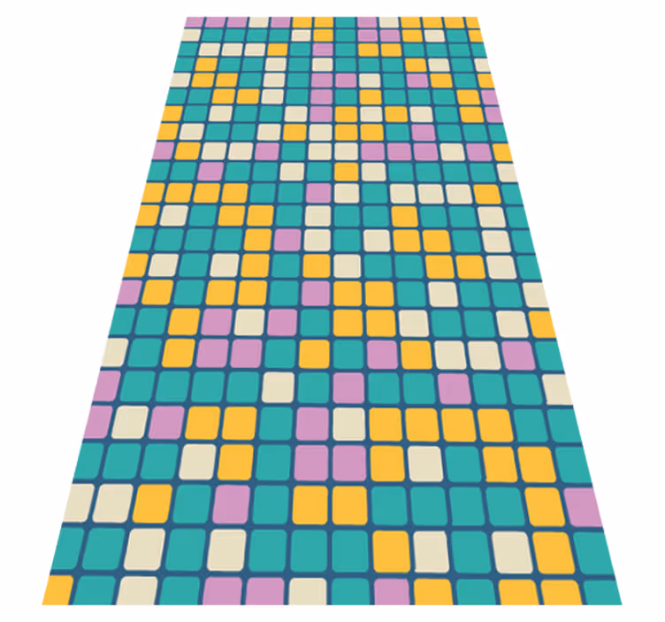 Färgglada rutmönster Vinylmatta geometrisk - Tenstickers
