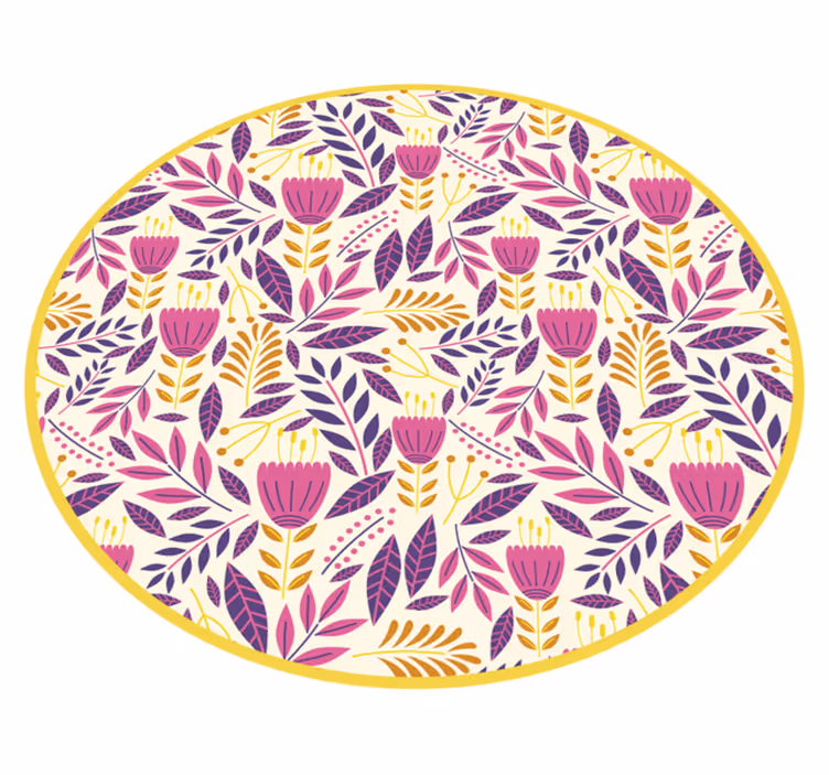 Blommig symmetri design Vinylmatta blommor och växter - Tenstickers