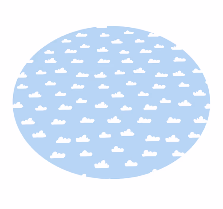 Blå och vita moln vinylmatta - Tenstickers