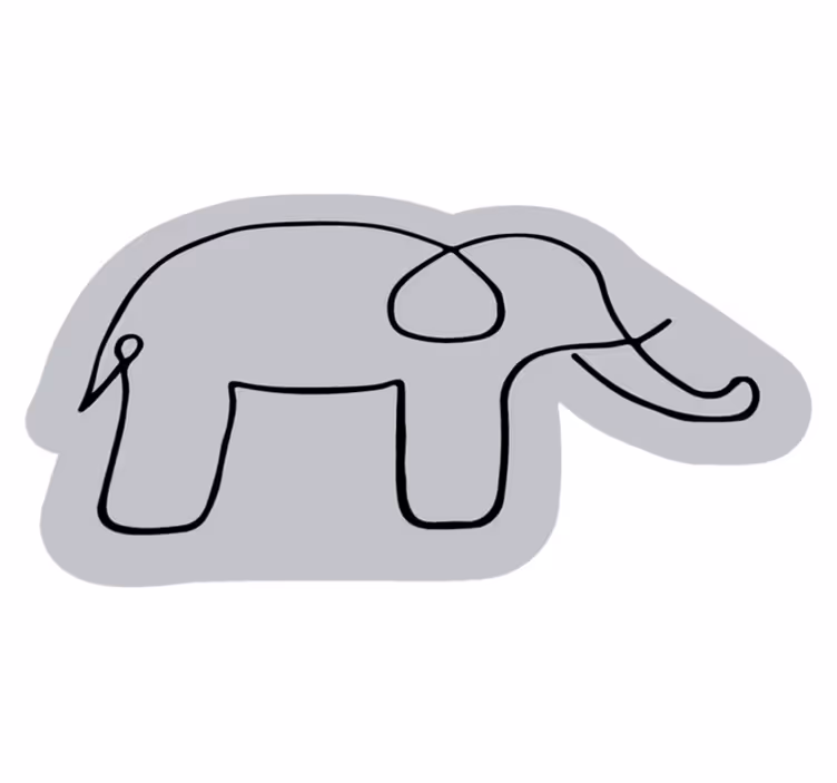 Elefant skiss djur matta - Tenstickers