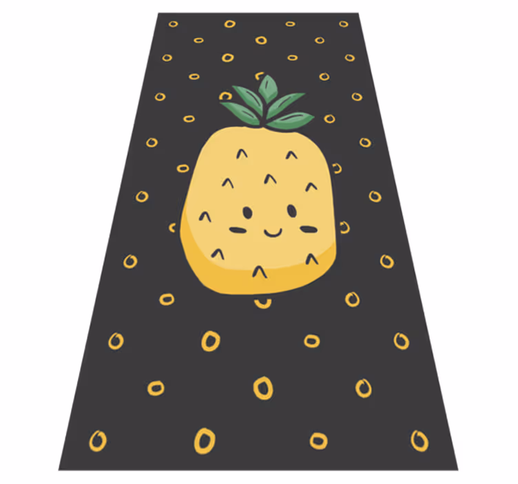 Vinylmatta ananas med blad blommamatta - Tenstickers