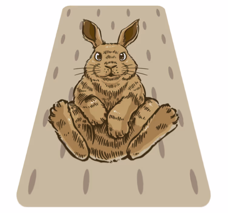 Sitter kanin illustration Vinylmatta daghem - Tenstickers