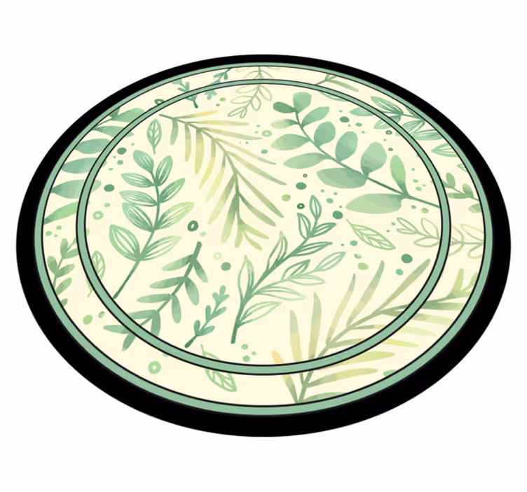 Cirkel lämnar blommig vinylmatta - Tenstickers
