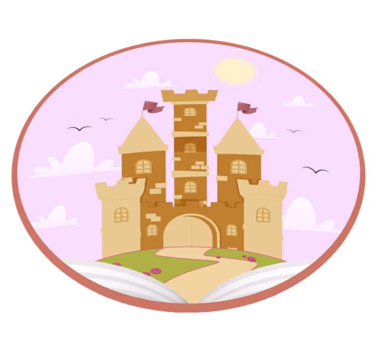 Saga slott barn vinyl matta - Tenstickers