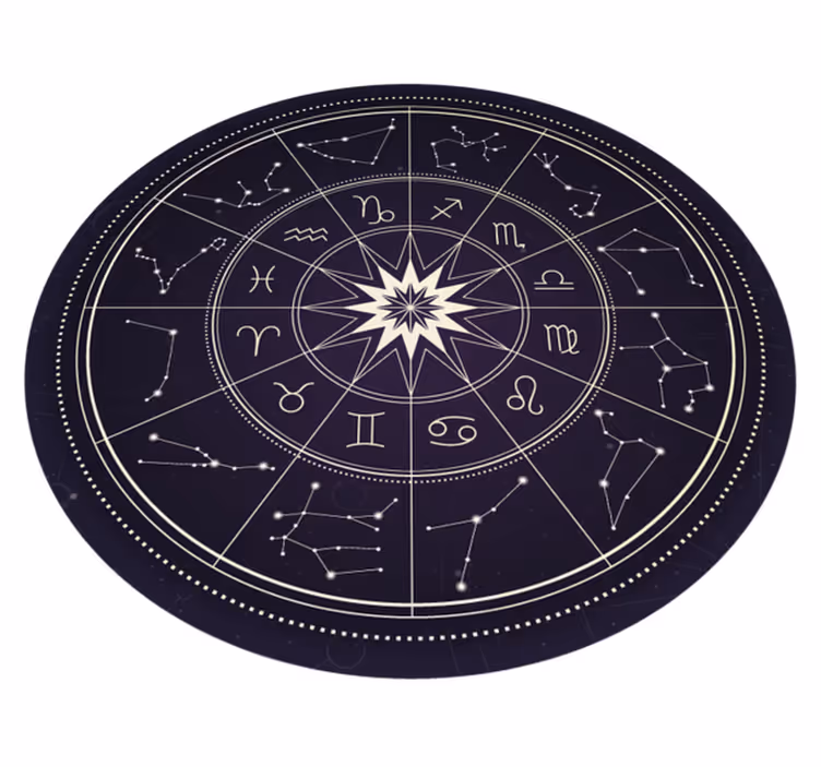 Horoskop etnisk vinylmatta - Tenstickers
