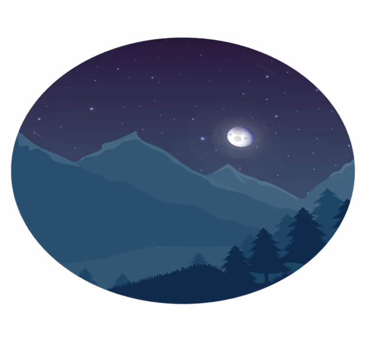 Bergig natt Vinylmatta natur - Tenstickers
