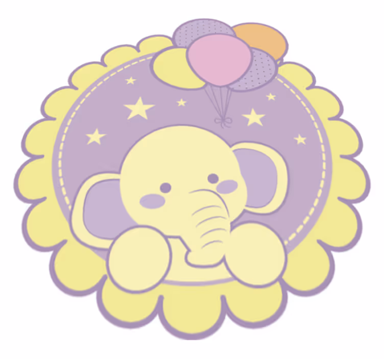 Elefant med ballonger baby lekmatta - Tenstickers