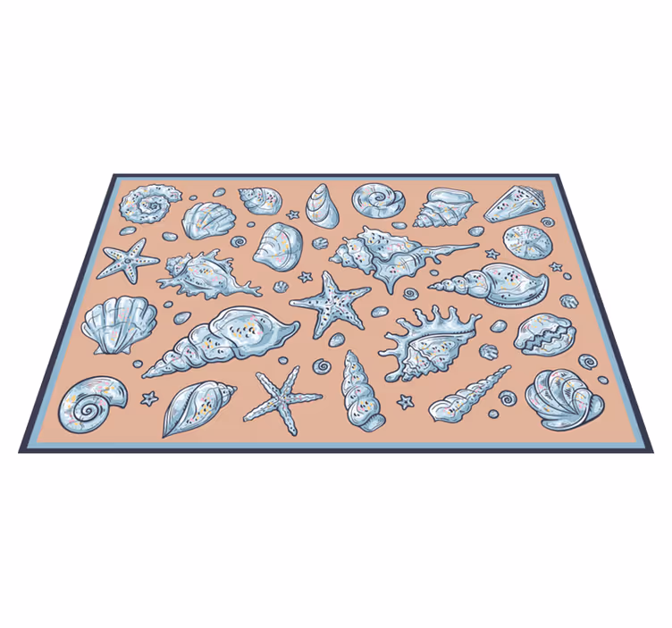 Snäckskalsillustrationer Vinylmatta natur - Tenstickers