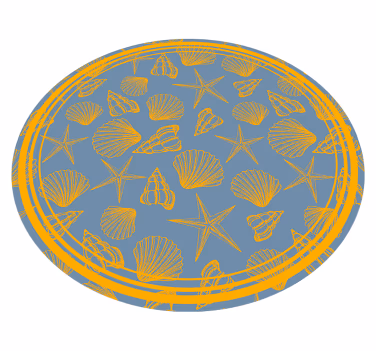 Marin motiv cirkel Vinylmatta djur - Tenstickers