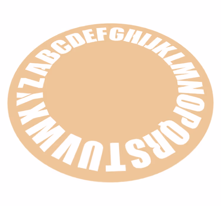 Alfabetet cirkulär layout Vinylmatta alfabet - Tenstickers