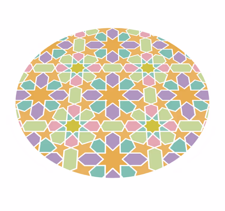Stjärnmosaikcirkel Vinylmatta geometrisk - Tenstickers