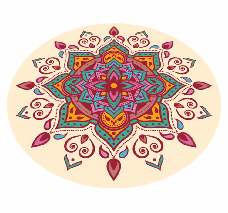 Mandala konstnärskap Vinylmatta Mandala - Tenstickers