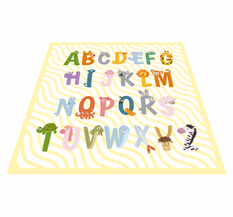Djur alfabet vinyl matta - Tenstickers
