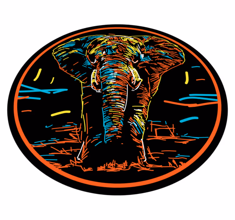 Livlig safari siluett Vinylmatta djur - Tenstickers