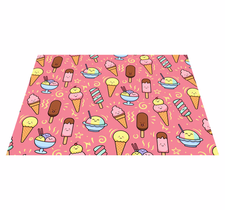 Barns vinylmatta glass med leende - Tenstickers
