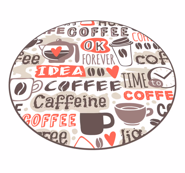 Kaffe tema citat vinyl matta - Tenstickers