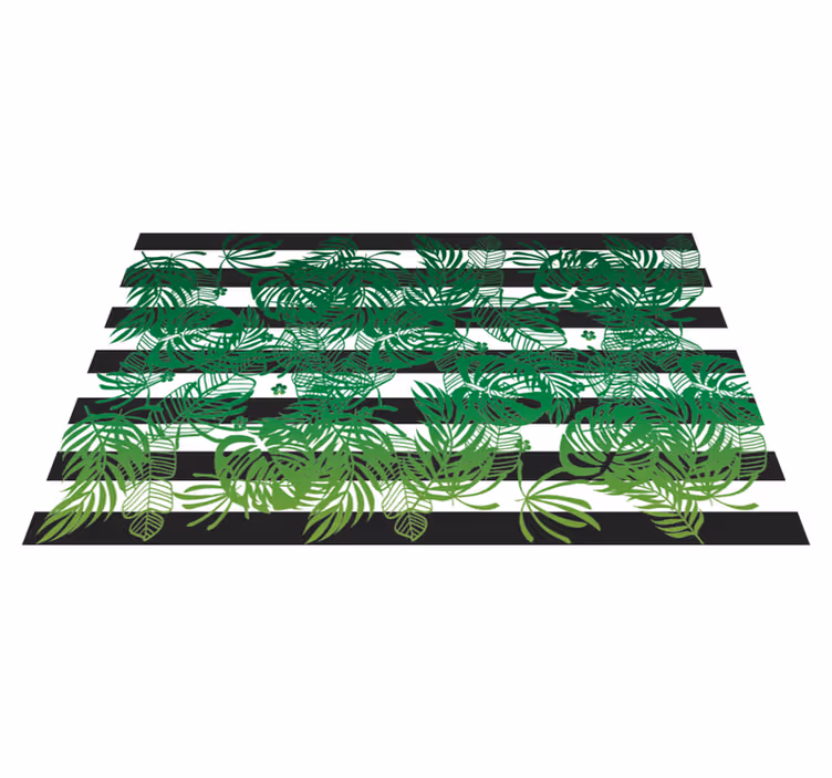 Randig monstera växt natur vinyl matta - Tenstickers