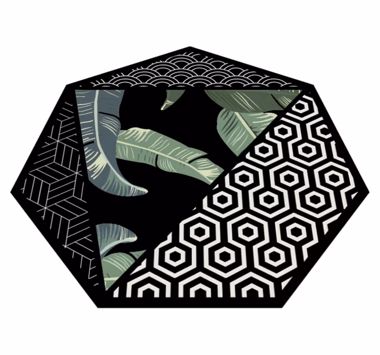 Gröna blad och geometriska mattor - Tenstickers