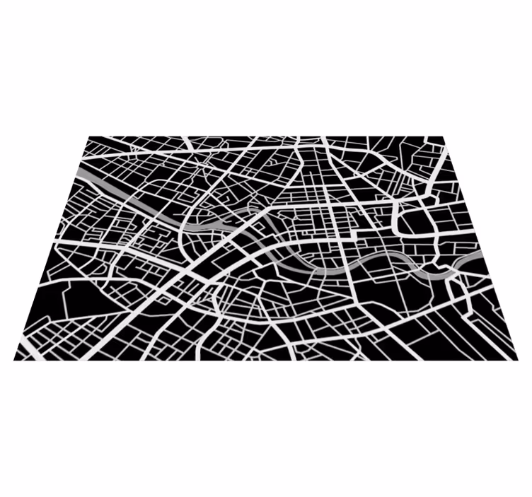 Stadskarta detalj Vinylmatta Världskarta - Tenstickers