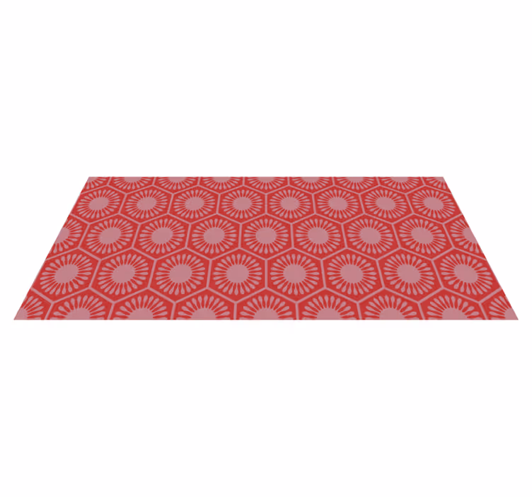 Röda och rosa polygon geometriska mattor - Tenstickers