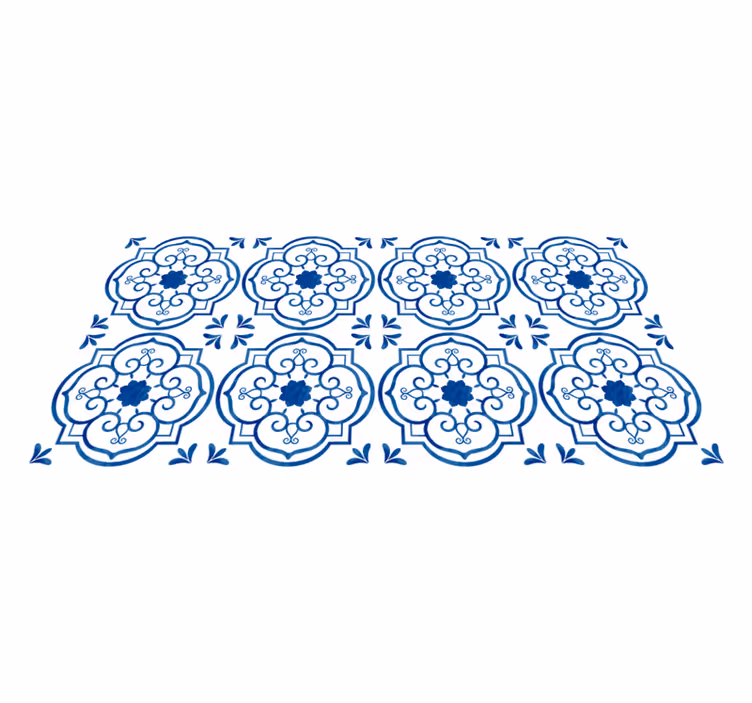 Blå badrum kakel matta - Tenstickers