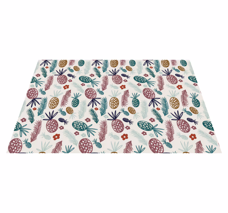Rolig ananas natur vinyl matta - Tenstickers