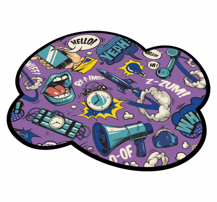 Komiska ljudeffekter Vinylmatta spel - Tenstickers