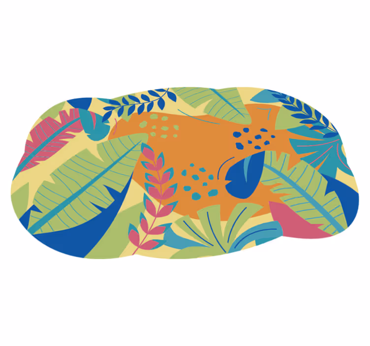 Tropiskt bladmotiv Vinylmatta natur - Tenstickers