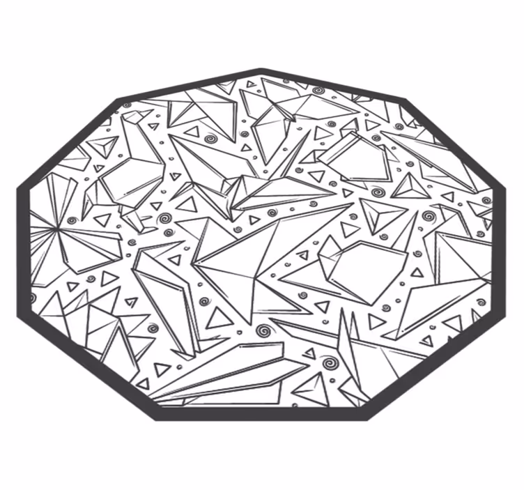 Origami form modern vinyl matta - Tenstickers