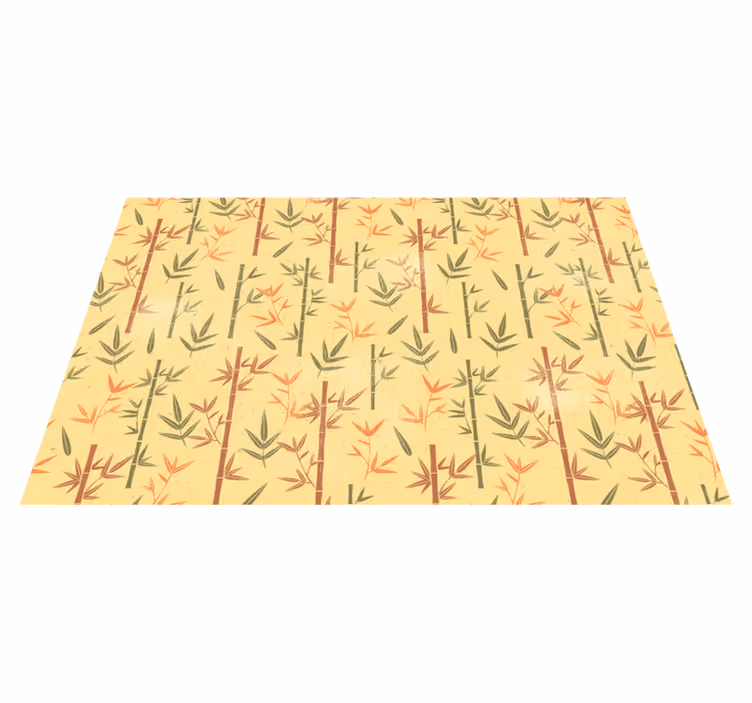 Botanisk bambu Vinylmatta blommor och växter - Tenstickers