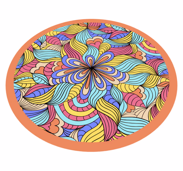 Psykedelisk djungelmandala matta - Tenstickers