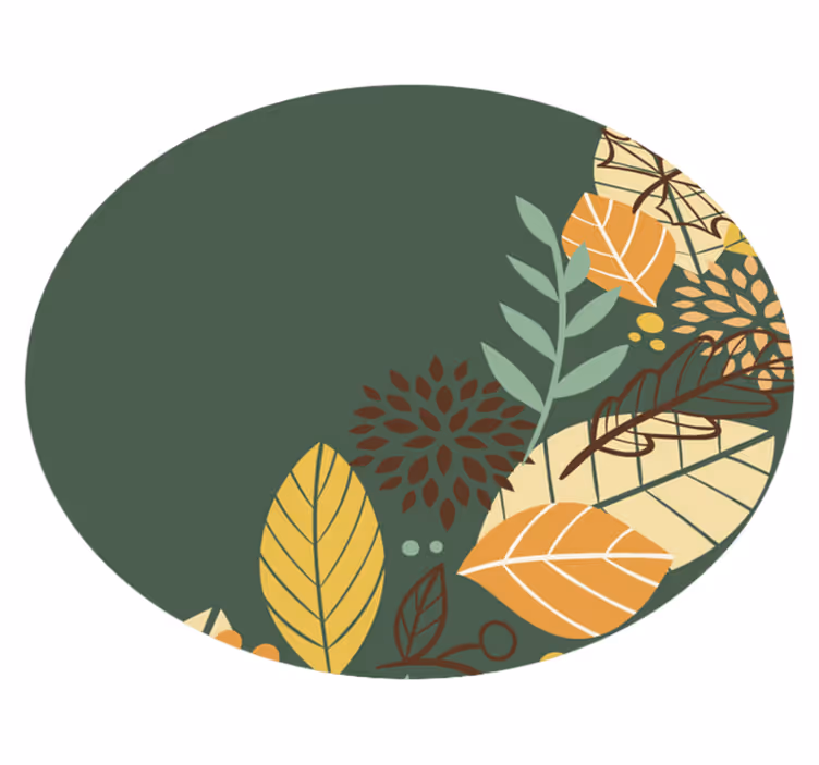 Botaniska mönster cirkel Vinylmatta blommor och växter - Tenstickers