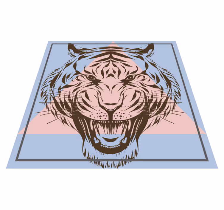 Stiliserat tigerporträtt Vinylmatta djur - Tenstickers