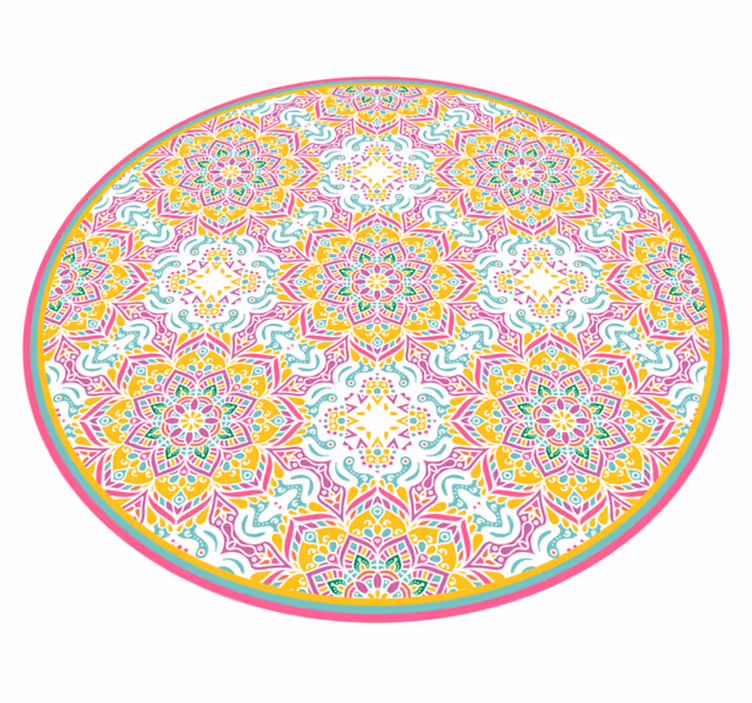 Färgglad mosaikmandala vinylmatta - Tenstickers