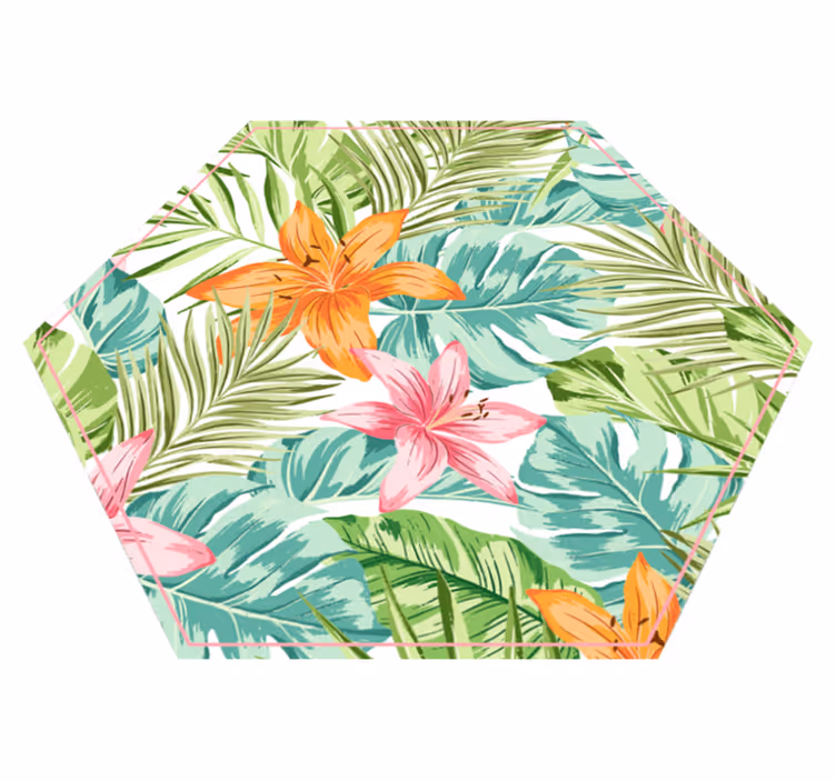 Tropisk flora Vinylmatta blommor och växter - Tenstickers