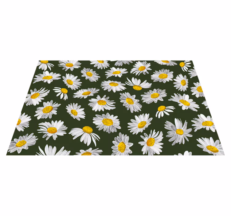 Fält av prästkragar blommig matta - Tenstickers