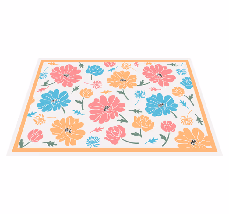 Färgglada blommor blommig vinyl matta - Tenstickers