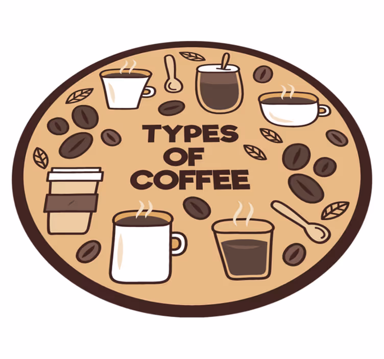 Kaffesorter cirkel Vinylmatta Kök - Tenstickers