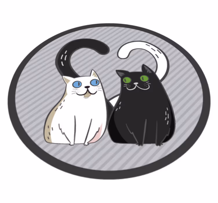 Gosiga kattdjur Vinylmatta djur - Tenstickers