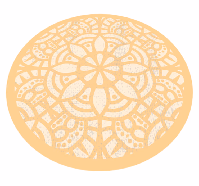Beige cirkel vinyl matta nordisk matta - Tenstickers