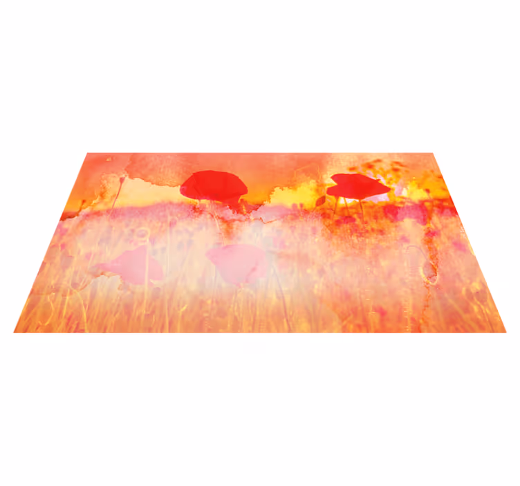 Vallmo vid solen faller blommig matta - Tenstickers