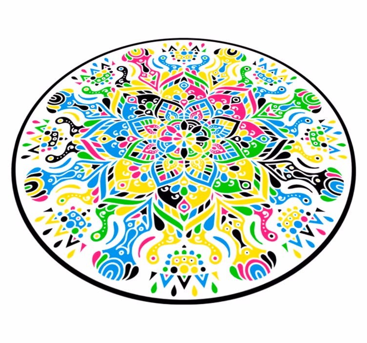 Livlig mandala Vinylmatta Mandala - Tenstickers