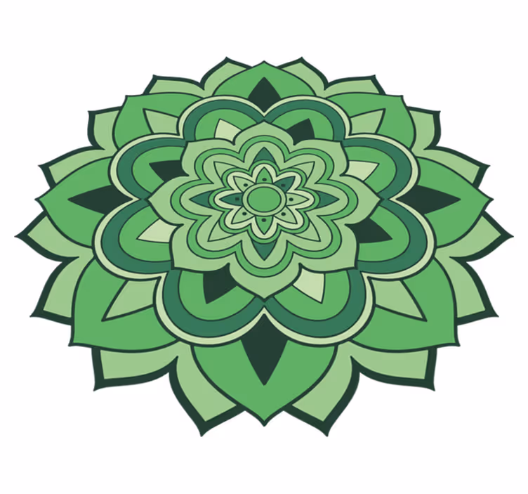Grön mandala matta - Tenstickers